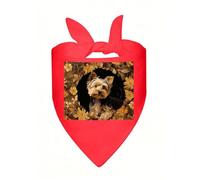 Yorkshire Terrier in The Cave Dog Bandanas Triangle Dog Scarf Soft Bibs Kerchief for Small Medium Large Pets, Stylish Handkerchief Adjustable Pet Bandana for Birthday, Wedding, Party