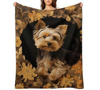 Yorkshire Terrier in The Cave Flannel Fleece Throw Blanket Soft Cozy Throws for Couch Sofa Bed Farmhouse Blanket Comfort Decorative Travel Blankets Lightweight All Season 40"x50"