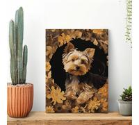 Yorkshire Terrier in The Cave Wall Art for Living Room Modern Canvas Framed Prints Paintings Artwork for Walls, Minimalist Abstract Art Pictures for Hallway, Office Wall Decor 12x16inch(30x40cm)