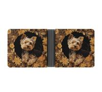 Yorkshire Terrier in The Cave Wallet for Men Bifold Rfid Blocking Slim Money Clip Front Pocket Wallet Card Holder
