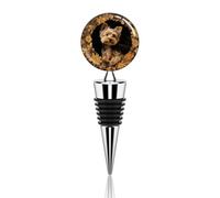 Yorkshire Terrier in The Cave Wine Stoppers Reusable Wine Bottle Stopper Decorative Champagne Stoppers Silicone Beverage Bottle Sealer Keep Fresh, Leakproof Wines Saver for Bar Party Decor