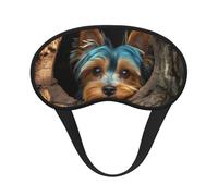Yorkshire Terrier in Tree Hole Blackout Sleep Mask - Soft Adjustable Eye Mask for Full Light Blocking, Deep Sleep, Travel & Relaxation