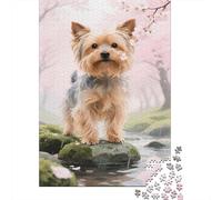 Yorkshire Terrier Jigsaw 1000 Piece Riverside Decoration Puzzle for Adults And Kids Gift High Difficulty Game Educational Games 1000pcs (75x50cm)