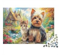 Yorkshire Terrier Jigsaw Puzzle 1000 Pieces Premium Cardstock for Seniors Brain Training for Family Lovers 70x50cm/1000pcs