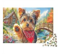 Yorkshire Terrier Jigsaw Puzzle 1000 Pieces Premium Cardstock for Seniors Brain Training for Family Lovers 70x50cm/1000pcs