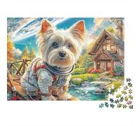 Yorkshire Terrier Jigsaw Puzzle 1000 Pieces Silky Tiny Charming Yorkshire Terriers Eco Paper Puzzle for Focus, Calm Relaxation And Family Fun 70x50cm/1000pcs