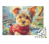 Yorkshire Terrier Jigsaw Puzzle 1000 Pieces Silky Tiny Charming Yorkshire Terriers Eco Paper Puzzle for Focus, Calm Relaxation And Family Fun 70x50cm/1000pcs