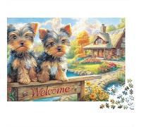 Yorkshire Terrier Jigsaw Puzzle 1000 Pieces Silky Tiny Charming Yorkshire Terriers Paper Jigsaw for Stress Relief, Calm Relaxation And Family Time 52x38cm/1000pcs