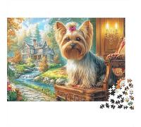 Yorkshire Terrier Jigsaw Puzzle 1000 Pieces Silky Tiny Charming Yorkshire Terriers Paper Puzzle for Focus, Calm Relaxation And Fun Home Activity 70x50cm/1000pcs
