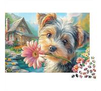 Yorkshire Terrier Jigsaw Puzzle 1000 Pieces Silky Tiny Charming Yorkshire Terriers Paper Puzzle for Focus, Calm Relaxation And Fun Home Activity 70x50cm/1000pcs