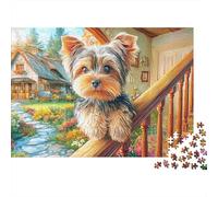 Yorkshire Terrier Jigsaw Puzzle 1000 Pieces Silky Tiny Charming Yorkshire Terriers Premium Paper Jigsaw for Focus Training, Calm Relaxation And Family Leisure 70x50cm/1000pcs