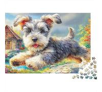 Yorkshire Terrier Jigsaw Puzzle 1000 Pieces Silky Tiny Charming Yorkshire Terriers Premium Paper Jigsaw for Focus Training, Calm Relaxation And Family Leisure 70x50cm/1000pcs