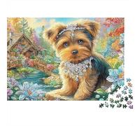 Yorkshire Terrier Jigsaw Puzzle 1000 Pieces Silky Tiny Charming Yorkshire Terriers Premium Paper Jigsaw for Focus Training, Calm Relaxation And Family Leisure 70x50cm/1000pcs