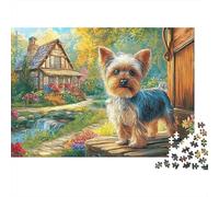 Yorkshire Terrier Jigsaw Puzzle 1000 Pieces Silky Tiny Charming Yorkshire Terriers Premium Paper Jigsaw for Focus Training, Calm Relaxation And Family Leisure 70x50cm/1000pcs