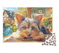 Yorkshire Terrier Jigsaw Puzzle 1000 Pieces Silky Tiny Charming Yorkshire Terriers Premium Paper Puzzle for Stress Relief, Focus Training And Family Leisure Time 70x50cm/1000pcs