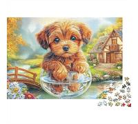 Yorkshire Terrier Jigsaw Puzzle 1000 Pieces Silky Tiny Charming Yorkshire Terriers Premium Paper Puzzle for Stress Relief, Focus Training And Family Leisure Time 38x26cm/1000pcs