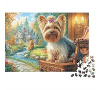 Yorkshire Terrier Jigsaw Puzzle 1000 Pieces Silky Tiny Charming Yorkshire Terriers Premium Paper Puzzle for Stress Relief, Calming Brain Game And Home Leisure 70x50cm/1000pcs