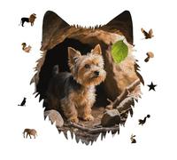 Yorkshire Terrier Jigsaw Puzzle 175PCS Wolf Head Design Puzzle Wooden Jigsaw Puzzles for Adults Families