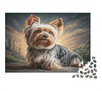 Yorkshire Terrier Jigsaw Puzzle for Adults 1000 Piece Jigsaw Puzzle Countryside View Puzzle Game for Family Relaxing Decoration 38x26cm/1000pcs