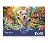 Yorkshire Terrier Jigsaw Puzzle Set, Yorkie Jump 1000 Pc, Extra-Thick Cardboard, Brain Training Puzzle, Indoor Leisure Puzzle, Puzzle 38x26cm/1000pcs
