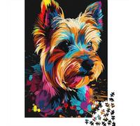 Yorkshire-Terrier Jigsaw Puzzles 1000 Pieces Recycled Paper Vibrant-IllustrationPuzzle for Adults Jigsaw Puzzle Fun Challenging Home Activity Festivals Celebration Gifts 52x38cm/1000pcs