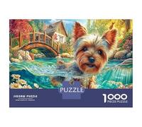 Yorkshire Terrier Jigsaw Puzzles 1000 Pieces Recycled Paper Yorkshire Terrier Sunny Farm Backdrop Adult Jigsaws Hard Difficult Challenge Wall Decoration And Gifts 52x38cm/1000pcs