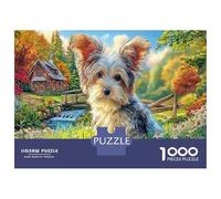 Yorkshire Terrier Jigsaw Puzzles for Adults Gifts 1000 Piece Challenging Games Home Decors Brainteasing Cute Pet Dog Jigsaw Puzzle for Women Men Adult 38x26cm/1000pcs