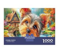 Yorkshire Terrier Jigsaw Puzzles Great Gift for Adults 1000 Piece Challenging Games Home Decoration Cute Pet Dog Jigsaw Puzzle for Adults And Kids 52x38cm/1000pcs
