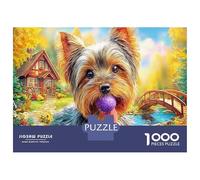 Yorkshire Terrier Jigsaw Puzzles Great Gift for Adults 1000 Piece Educational Games Home Decoration Cute Pet Dog Jigsaw Puzzle for Women Men Adult 52x38cm/1000pcs