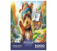 Yorkshire Terrier Jigsaw Puzzles Great Gift for Adults 1000 Pieces Educational Games Home Decors Cute Pet Dog Jigsaw Puzzle for Women Men Adult 70x50cm/1000pcs