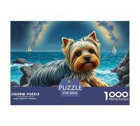 Yorkshire Terrier Jigsaw Puzzles Kid Age 12 Years Up Impossible And Difficult Challenge 1000 Pieces Pet Dog Challenging Puzzle Games Puzzle Games There Are Letters on The Back 38x26cm/1000pcs