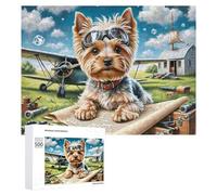 Yorkshire Terrier Jigsaw Puzzles Puzzle for Adults Kids. 1000 Piece Cute Pet Impossible Challenge Toy Educational Games Home Decoration for Educational Games Gifts 500 PCS （52cmx38cm）