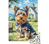 Yorkshire Terrier Jigsaw Puzzles Puzzle for Adults Kids. 1000 Piece Whimsical Challenge Toy Educational Games Home Decoration for Educational Games Gifts 1000pcs (75x50cm)