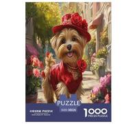 Yorkshire Terrier Jigsaw Puzzles Puzzles for Adults Kids. 1000 Piece Whimsical Challenge Toy Educational Games Home Decoration for Educational Games Gifts 38x26cm/1000pcs
