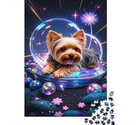 Yorkshire Terrier Jigsaw Puzzles Puzzles for Adults Kids. 1000 Pieces Starlight Magic Ball Great Gifts Challenge Toy Home Decoration for Gifts 1000pcs (75x50cm)