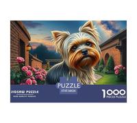 Yorkshire Terrier Jigsaws for Adults Impossible And Difficult Challenge 1000 Pieces Pet Dog Challenging Puzzle Games Puzzle Games There Are Letters on The Back 38x26cm/1000pcs