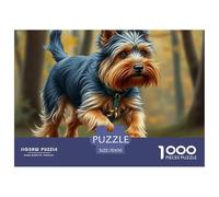 Yorkshire Terrier Jigsaws Kid Age 12 Years Up Impossible And Difficult Challenge 1000 Piece Pet Dog Challenging Puzzle Games Educational Games There Are Letters on The Back 70x50cm/1000pcs