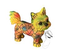 Yorkshire Terrier Lamp Basset Hound Lam-p Cute Dog Series Art Night Light Stained Glass Animal Table Lamp Colorful Bedside Light Resin Decorative Desk L-amp For Bedroom Living Room Home Offic-e Decor