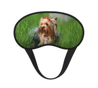 Yorkshire Terrier Lawn Cute Dogs Ummer Red Bow, Full Eye Covers Light Blocking Eye Masks Blackout Sleep Eye Muffs