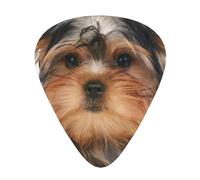 Yorkshire Terrier Lies On White,12 Pcs Guitar Pick,3 Different Thickness Plectrums for Acoustic Guitar Bass Ukulele (0.46mm 0.96mm 0.71mm)