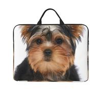 Yorkshire Terrier Lies On White, 14 Inch Laptop Sleeve, Notebook Bag Laptop Case Sleeve Briefcase with Handle