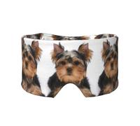 Yorkshire Terrier Lies On White, Full Eye Covers Light Blocking Eye Mask Sleep Eye and Ear Muffs