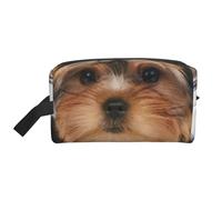 Yorkshire Terrier Lies On WhiteMakeup Trave Bag for Women,Cosmetic Large Capacity Organizer