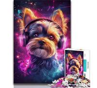 Yorkshire Terrier Listening to Music 1000 Piece Jigsaw Puzzle for Adults And Teenagers,for Educational Game Challenge Toy Unique Home Decor And Gifts 50x75cm