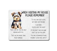 Yorkshire Terrier Metal Sign Gift - When Visiting My House Please Remember - Cute Fun Novelty Dog Aluminium Present