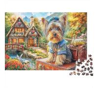 Yorkshire Terrier Paper Terrier with Blue Sailor Outfit Jigsaw Puzzle Set Mind Stimulating Secret Santa Gift 70x50cm/1000pcs
