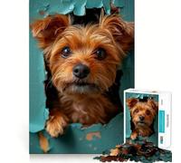 Yorkshire Terrier Peeking 1000 Piece Puzzle For Adults Problem Solving Toy Professional Grade Cutting Relaxing Indoor Group Activity (38x52cm)