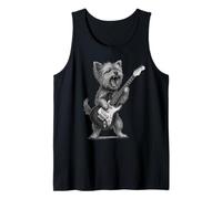 Yorkshire Terrier Playing Guitar Rock Music Dog Lover Tank Top