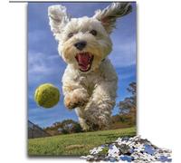 Yorkshire Terrier Playing Tennis Puzzles for Teenagers 2000 Pieces, Educational Games DIY Toys with Matching Poster And Trivia Sheet for Age 14+ (70x100cm)