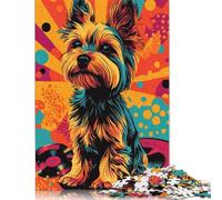 Yorkshire Terrier Pop Art Yorkshire Terrier Funky Pop Art Puzzle 300 Piece Adult Jigsaw Puzzle Puzzles for Adults & Teenager for Adults Puzzles 300pcs (40x28cm)